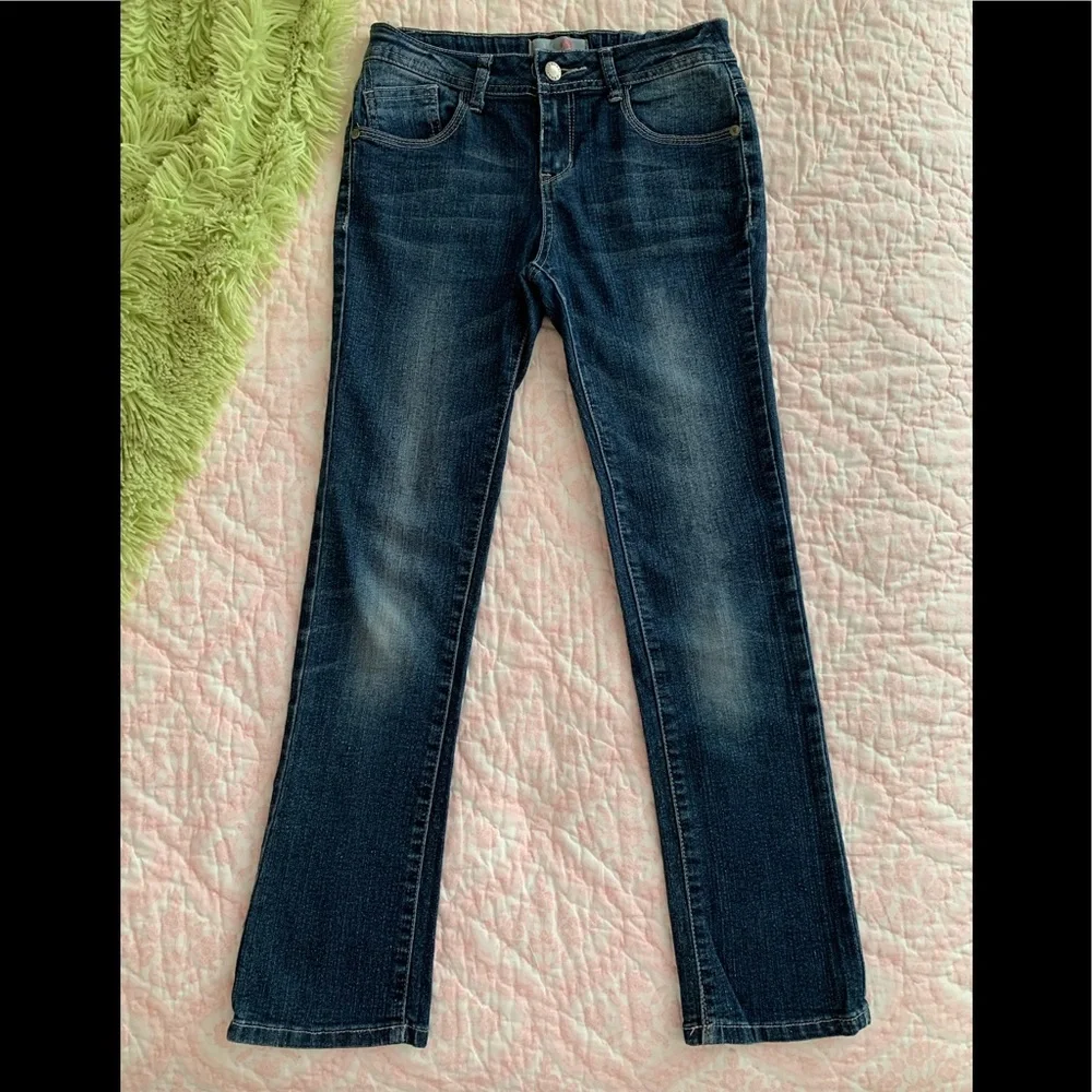 JK Indigo Girls Size 12 Skinny Jeans Dark Wash Adjustable Waist